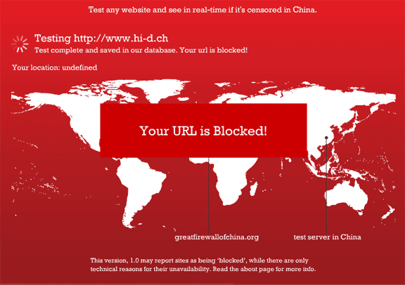 url blocked in china